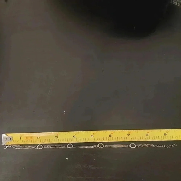 8.5”, Sterling silver 925 handmade curb multi chain bracelet with hearts - Picture 7 of 7